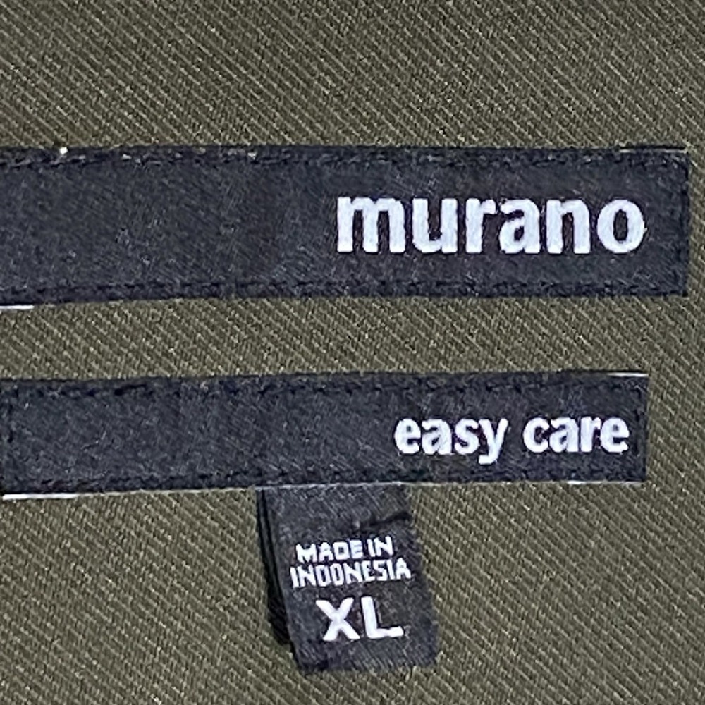 Murano Shirt Mens XL Green Easy Care Long Sleeve Dressy Business Nice Olive - Picture 9 of 16